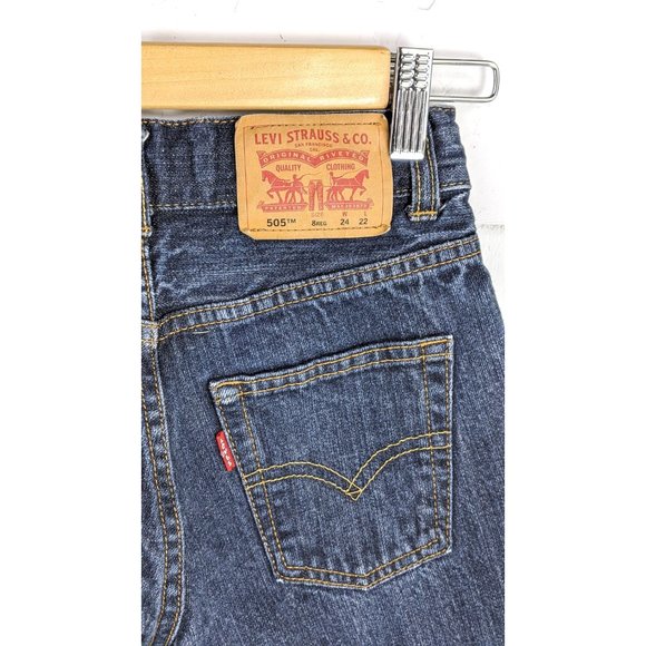 Kids 505 Levis regular fit blue denim jeans 8 regular - Picture 4 of 5